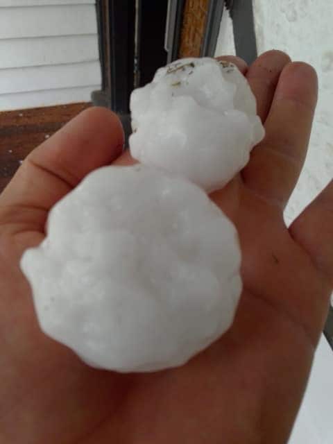 Giant hail stones caused extensive damage in Melbourne.