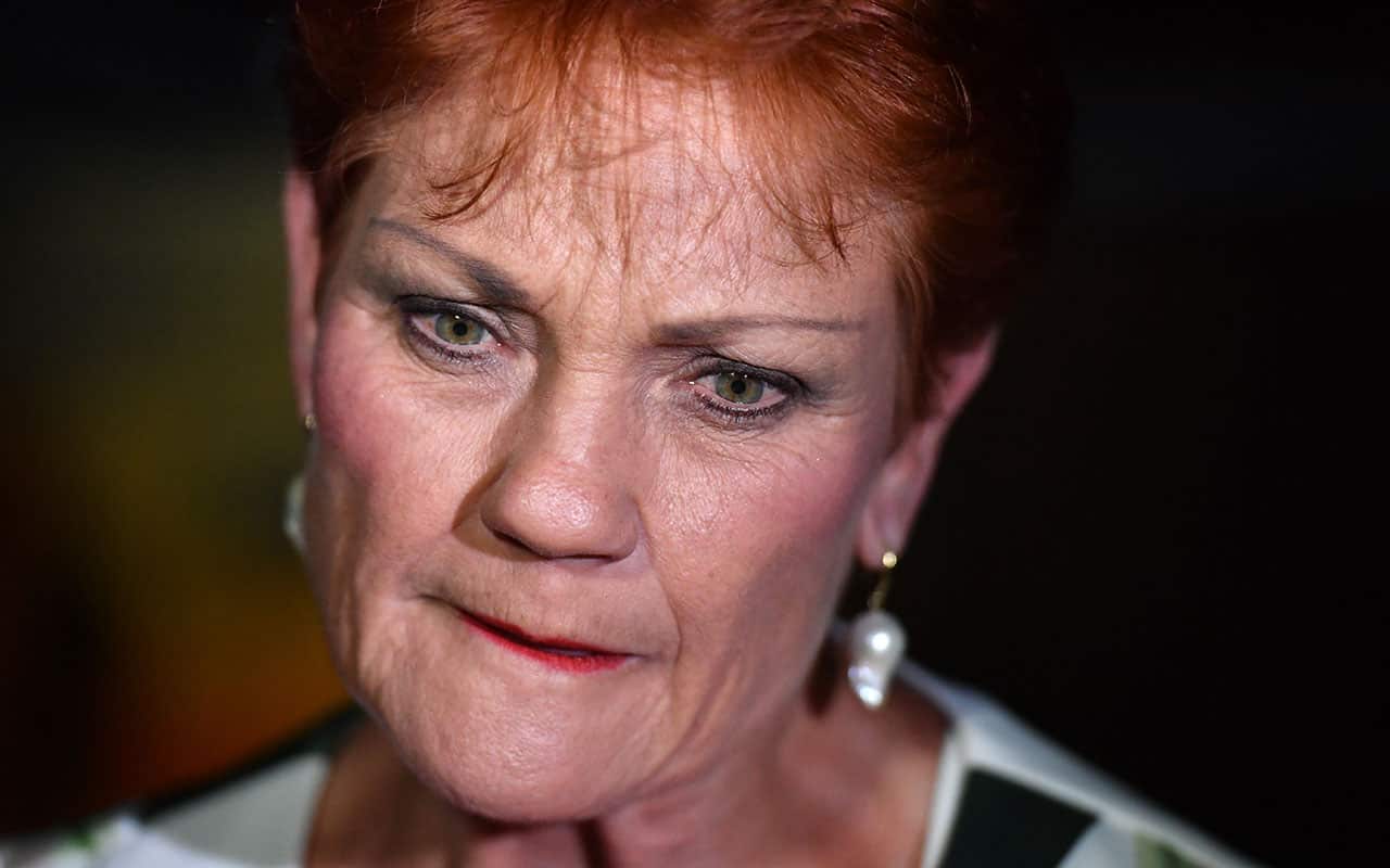 One Nation leader Pauline Hanson.