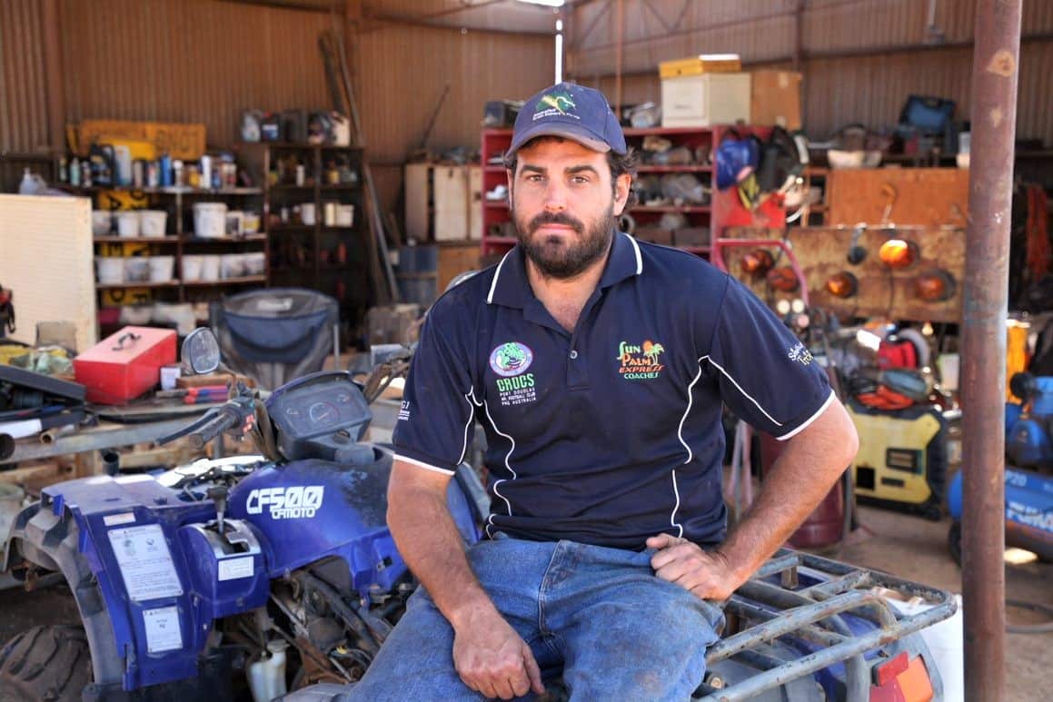 Farmer Harley Simpson at his Northampton property.