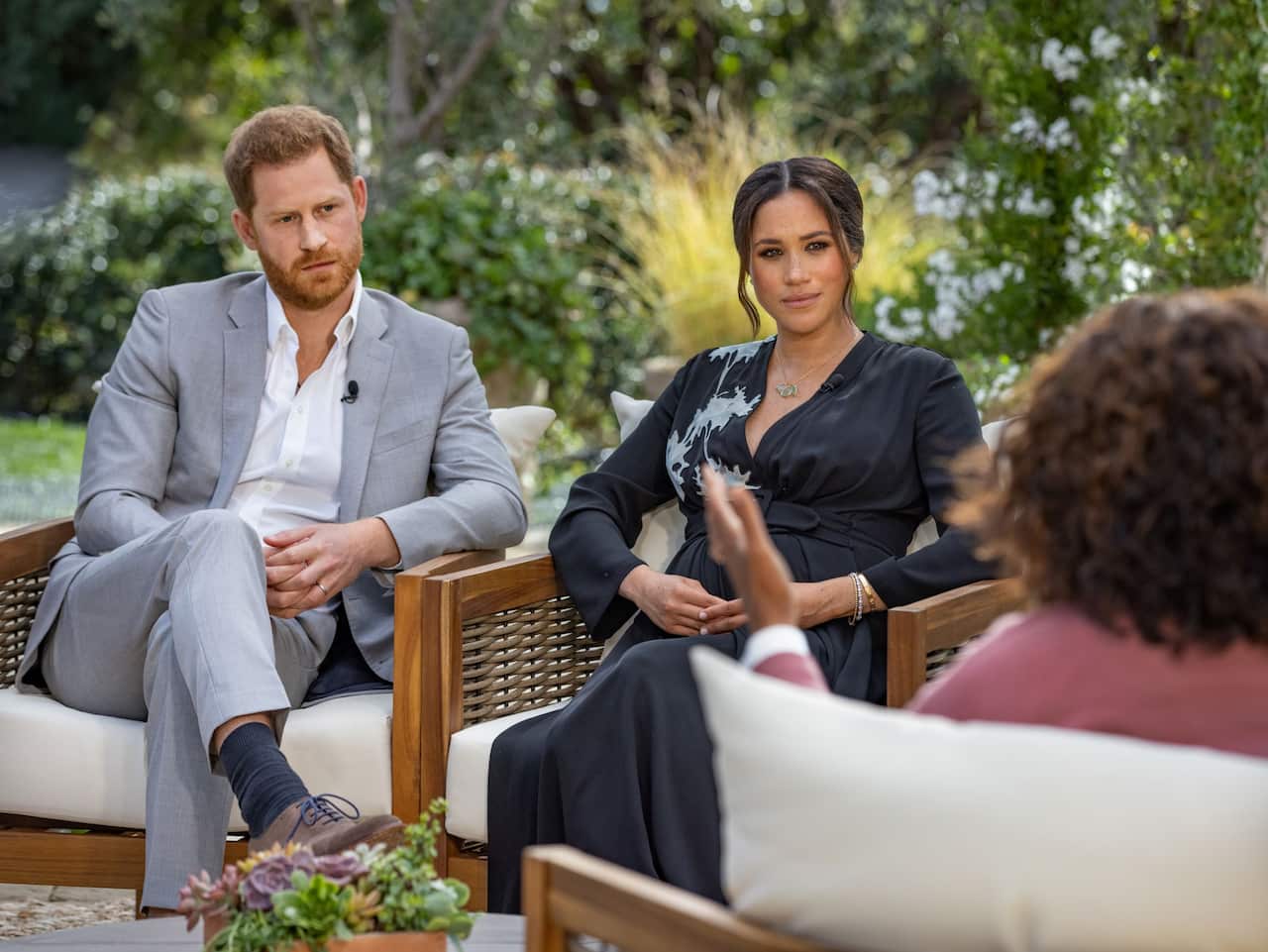 Oprah Winfrey interviews Prince Harry and Meghan Markle on A CBS Primetime Special.