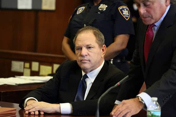 Harvey Weinstein appears at his arraignment in Manhattan Criminal Court.