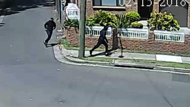 CCTV show the alleged gunmen running from the scene of Hawi's shooting.