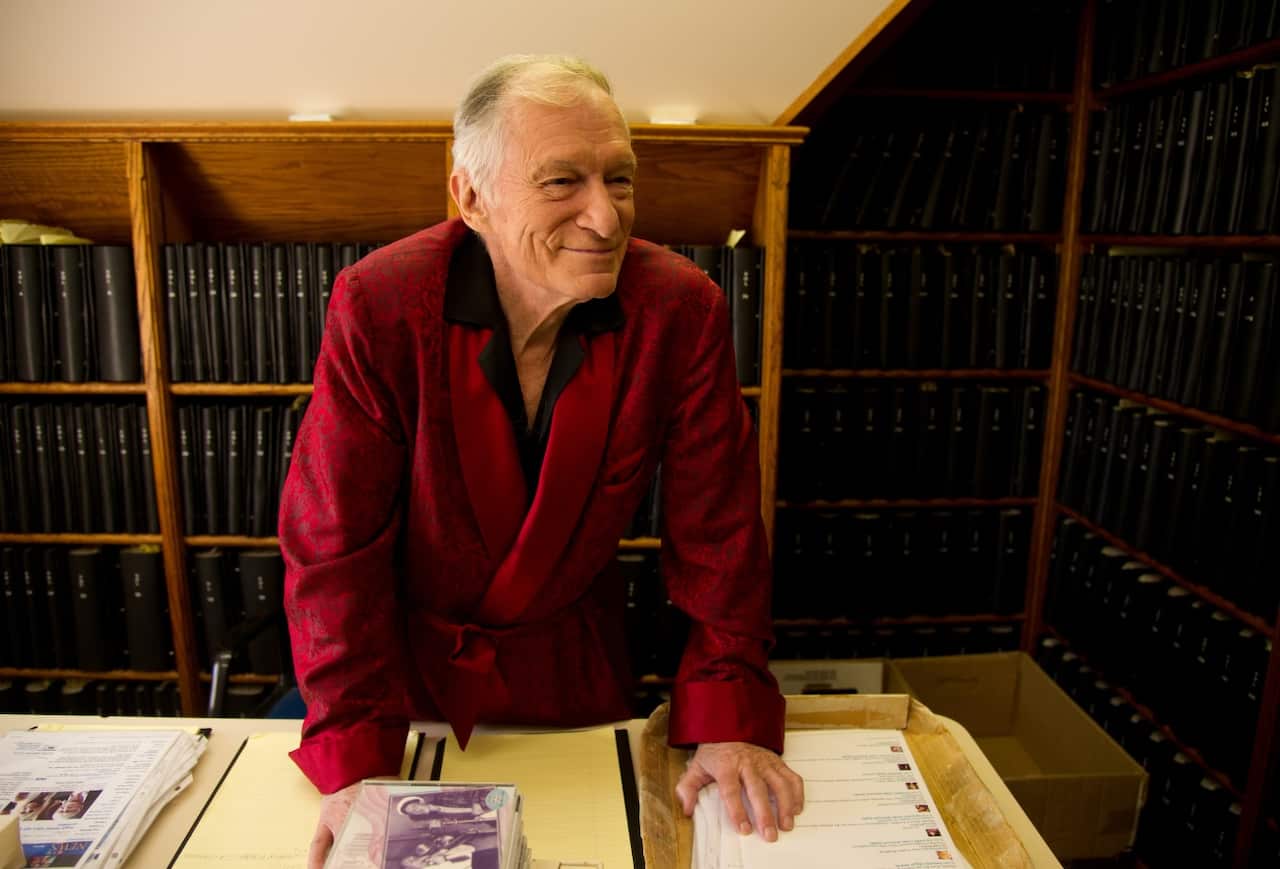 Hefner at his home (aka Playboy Mansion) in Beverly Hills, Calif. on Sunday, Oct. 13, 2011. 
