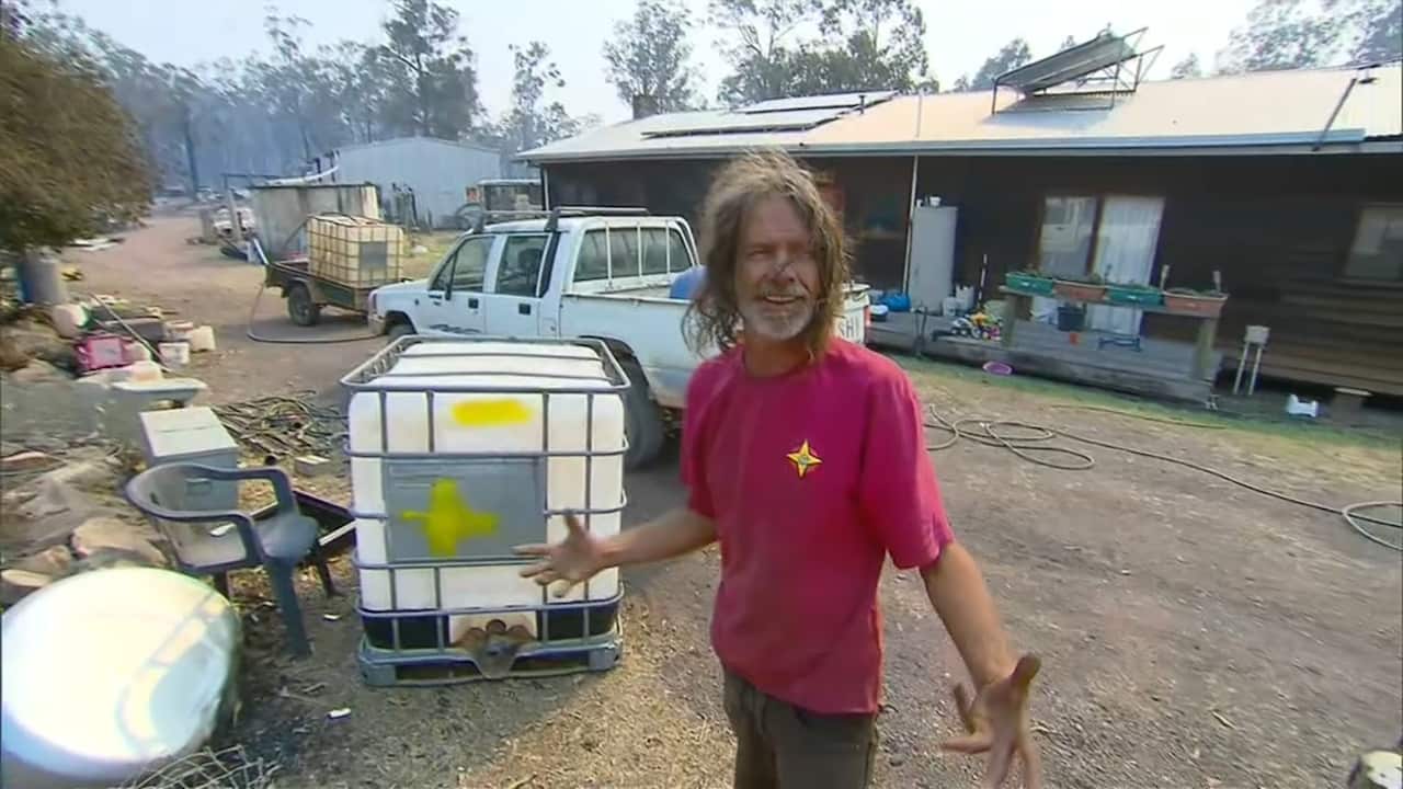 Peter Simpson said the fire singed his hair.