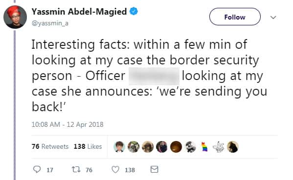 Yassmin Abdel-Magied tweet.