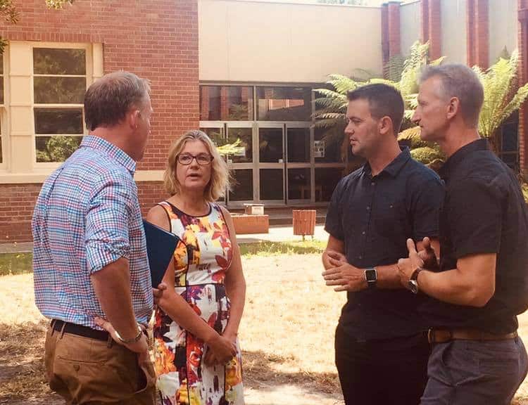 Premier Will Hodgman (left) has announced four school closures for the Huon Valley following advice from the Tasmania Fire Service.
