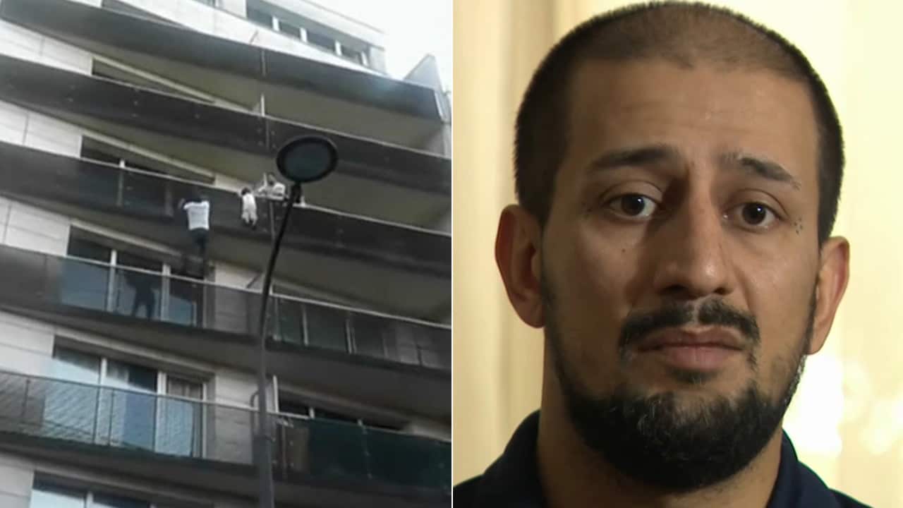 Mamoudou Gassama, left, and Homayon Hatami.