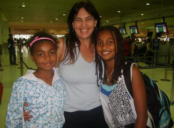 Michelle returns home with her daughters Ebonyi and Mia