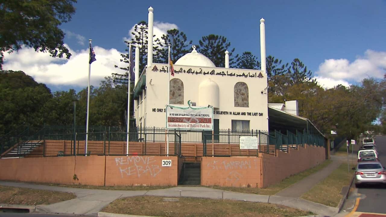 Racist graffiti on the Holland Park mosque 