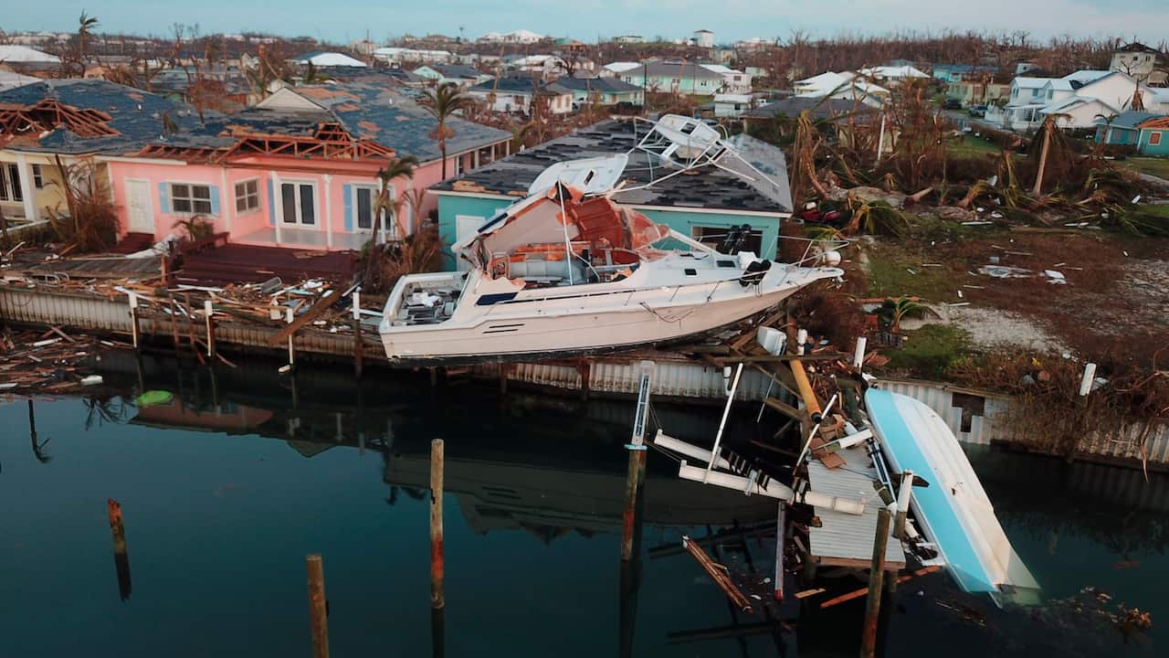 Destruction caused by Hurricane Dorian at the Abaco Beach Resort in Marsh Harbor.
