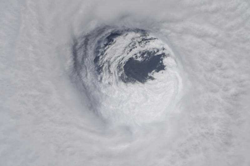 The eye of Hurricane Michael, as seen from the International Space Station.