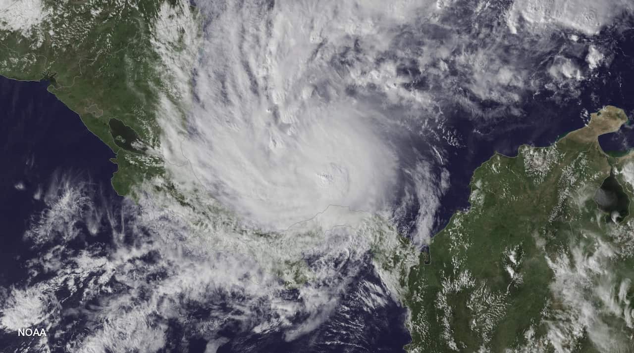 A handout picture made available by the National Oceanic and Atmospheric Administration (NOAA) shows an image acquired by NOAA's GOES East satellite (AAP)