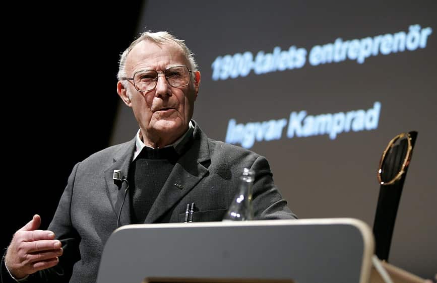 Ingvar Kamprad, founder of Swedish multinational furniture retailer IKEA,  in Stockholm, Sweden, 25 November 2004 (reissued 28 January 2018). Kamprad has died at age of 91.  EPA/Anders Wiklund / TT SWEDEN OUT SWEDEN OUT