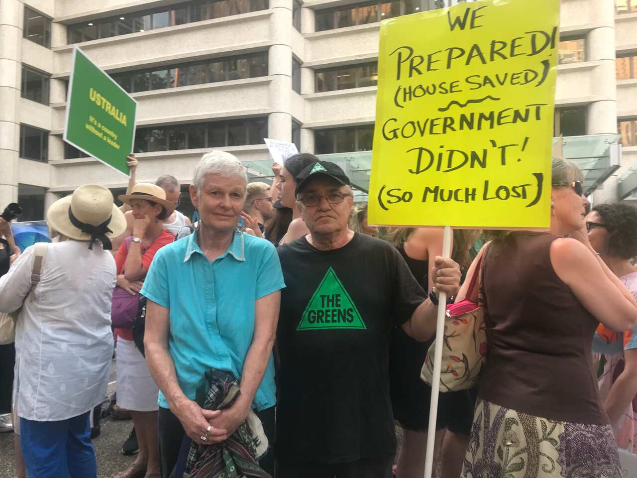 Sue Kersey and Peter Winkler from the Nerringillah Valley near Bendalong on the NSW South Coast almost lost their house during the New Year's Eve fires.