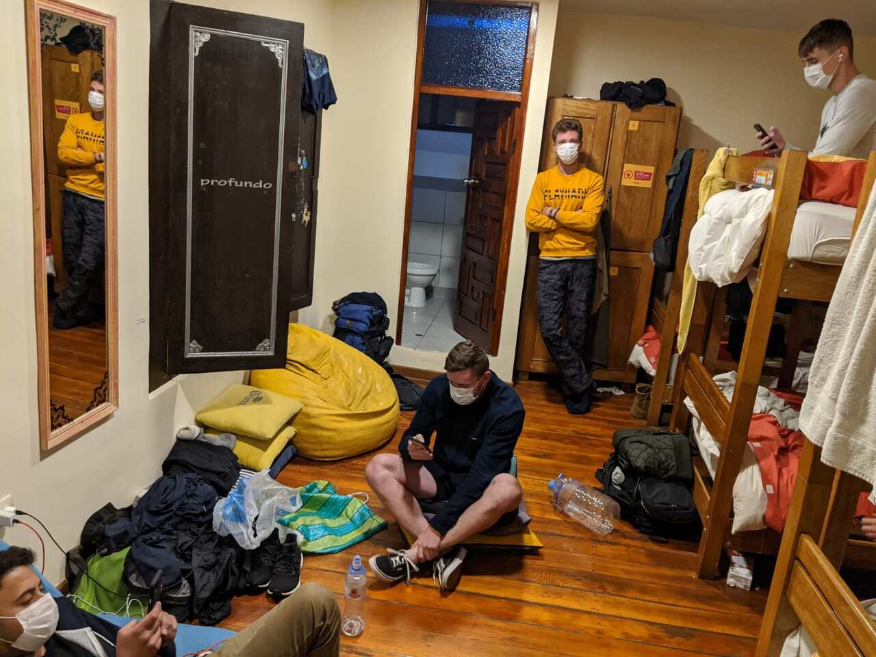 Foreign travellers at the Pariwana Hostel in Cusco face being largely confined to their dorm rooms for up to three months. 