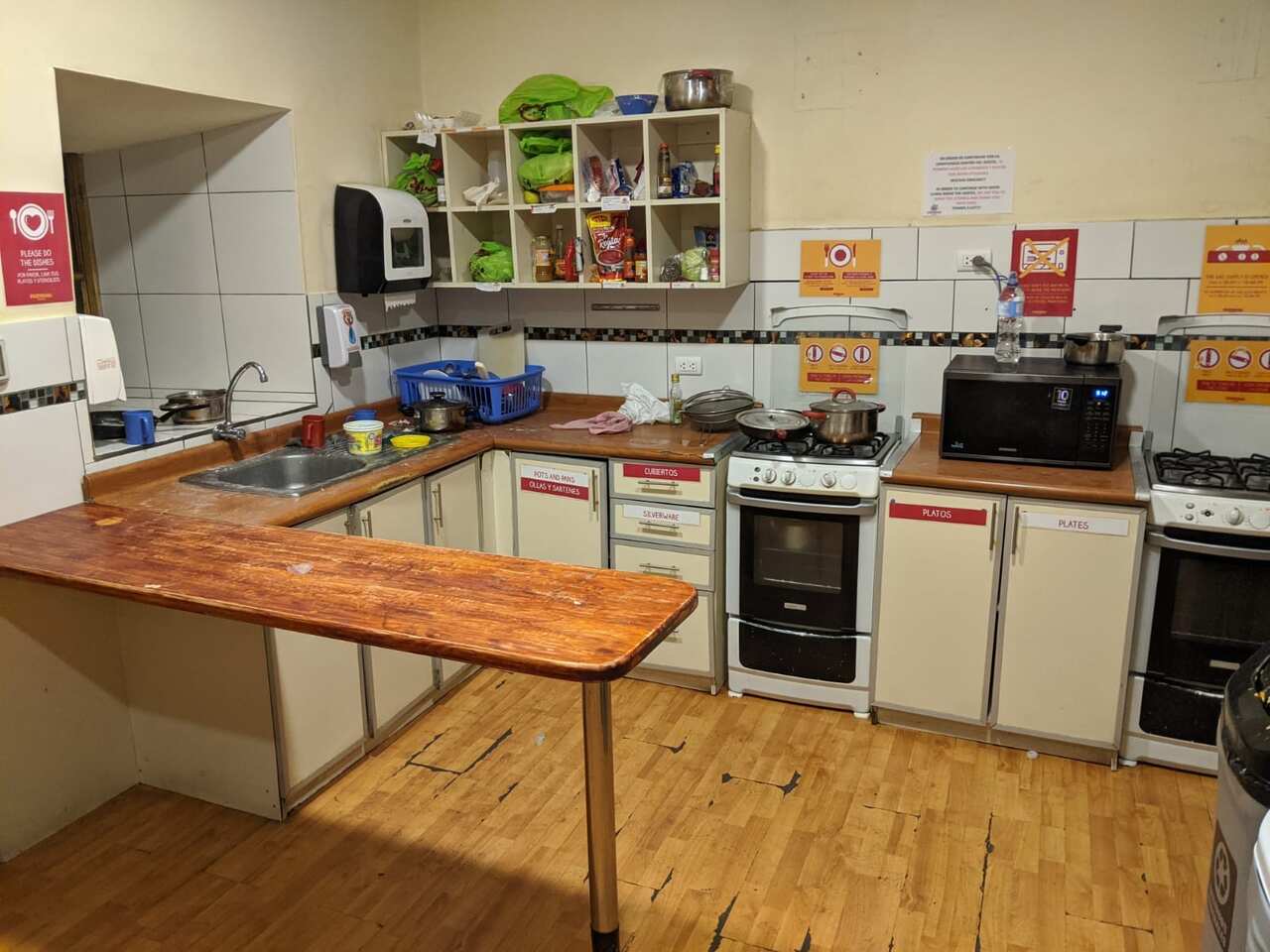 The Pariwana Hostel kitchen. 