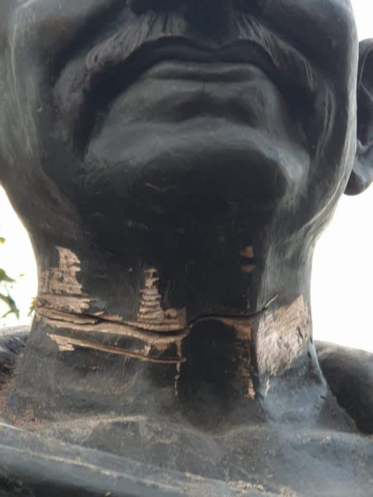 A life-size statue of Mahatma Gandhi has been vandalised in Melbourne.