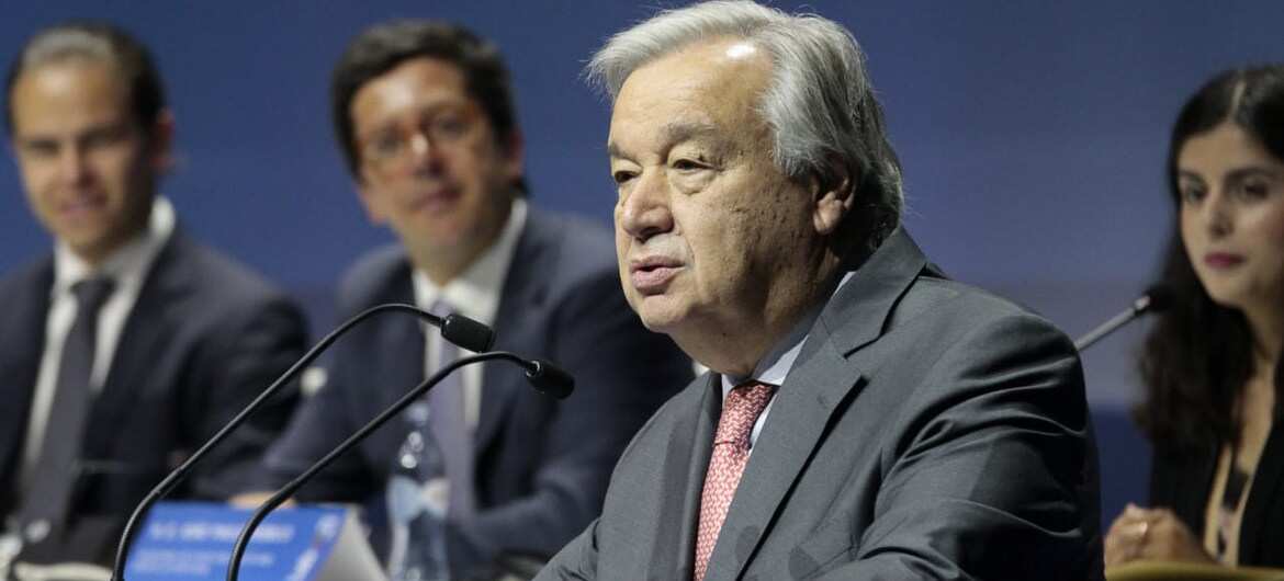 United Nations Secretary-General Antonio Guterres attends Lisboa+21 conference in Lisbon, Portugal.