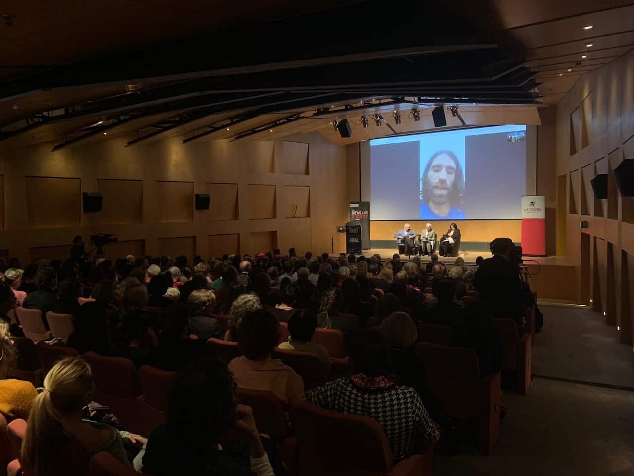 Mr Boochani spoke as part of a La Trobe University Ideas & Society event.