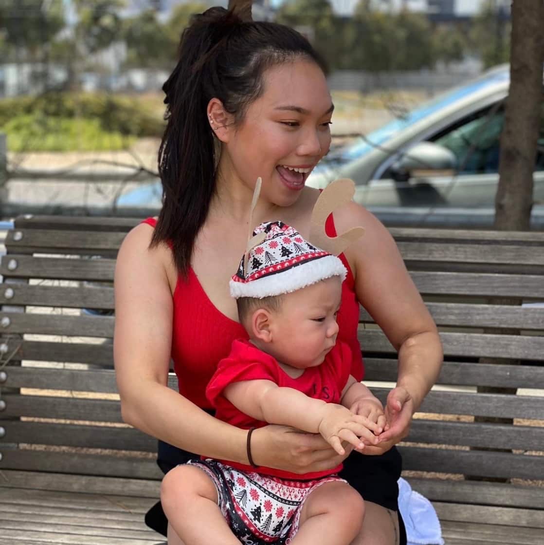 Kristy Luong and her baby.