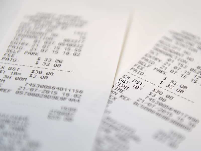 GST paid indications on receipts
