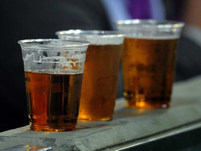 Glasses of beer.