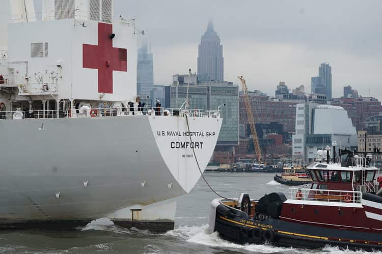 Navy Hospital Ship Reaches New York. But It’s Not Made to Contain Coronavirus.