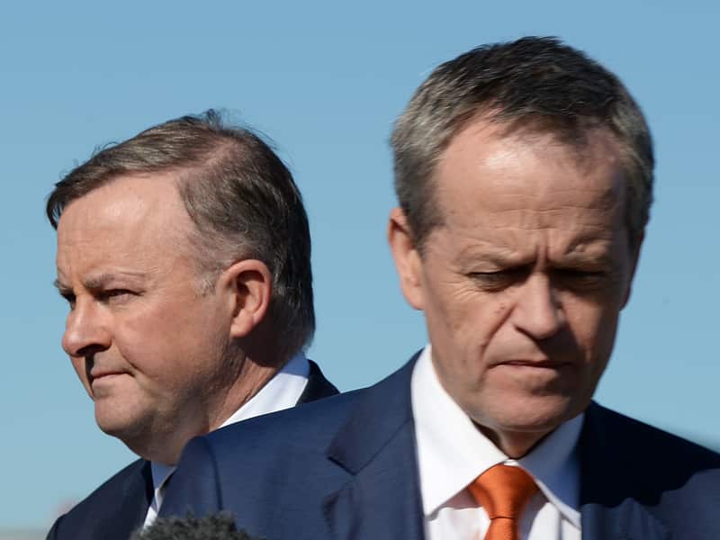 Bill Shorten (R) and Anthony Albanese