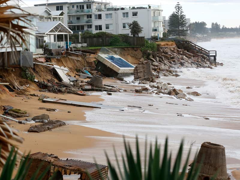 Storm damage on the Northern Beaches.