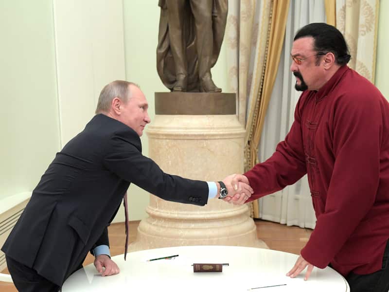 US action-movie star Steven Seagal has previously received a Russian passport from President Vladimir Putin.