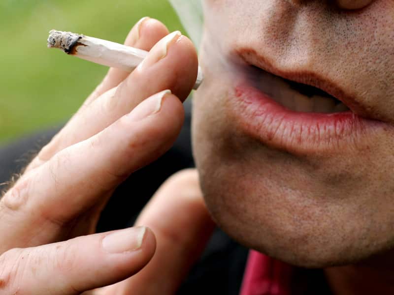 A man smokes marijuana in Melbourne