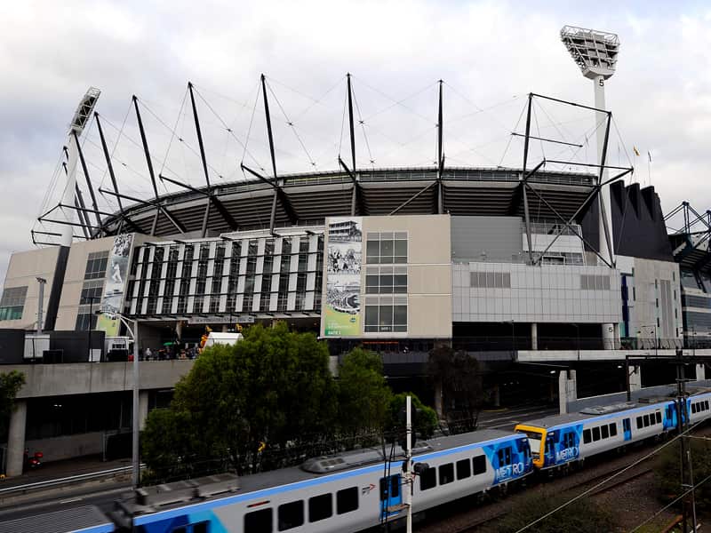 Exterior of a sports stadium.