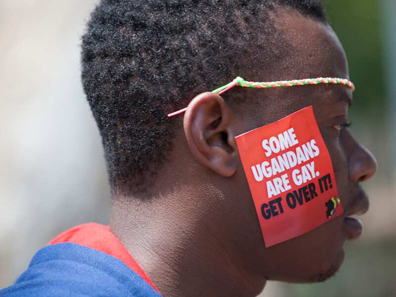 A Ugandan man during LGBT pride celebrations