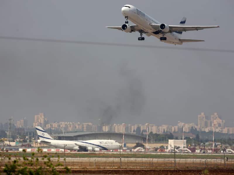 An Israeli ELAL aircraft takes off from Ben Gurion Airport.