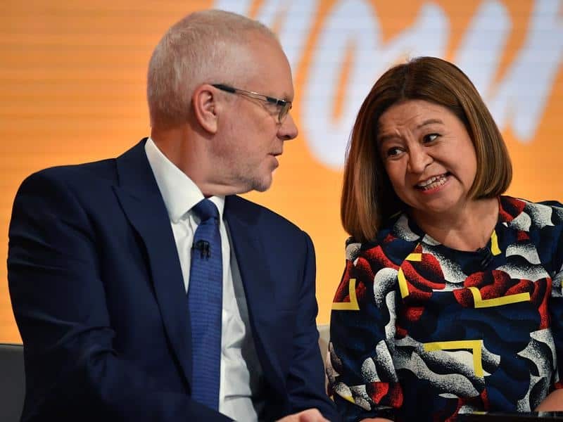 Former ABC chairman Justin Milne and former director Michelle Guthrie.