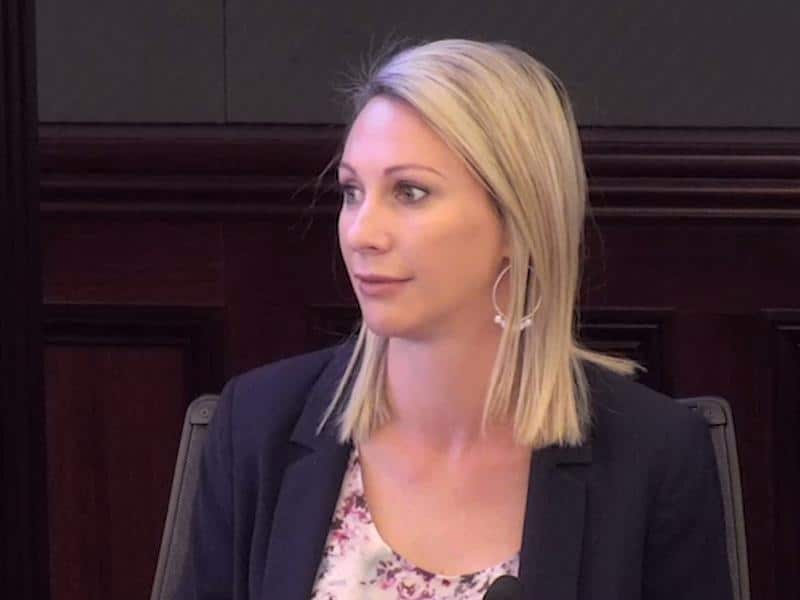 Ms Michelle McCulla giving testimony