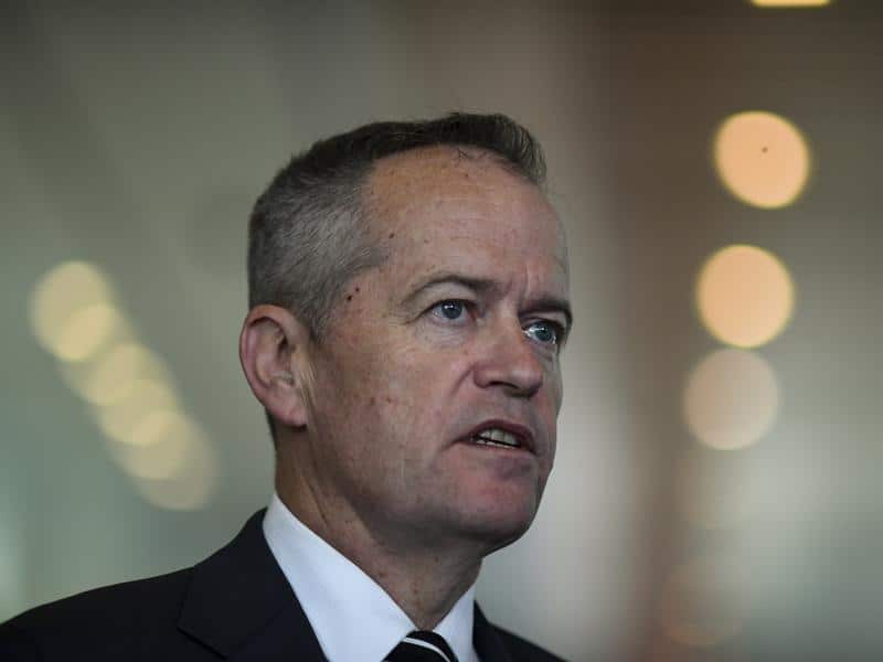Bill Shorten speaks to the media at Parliament House.