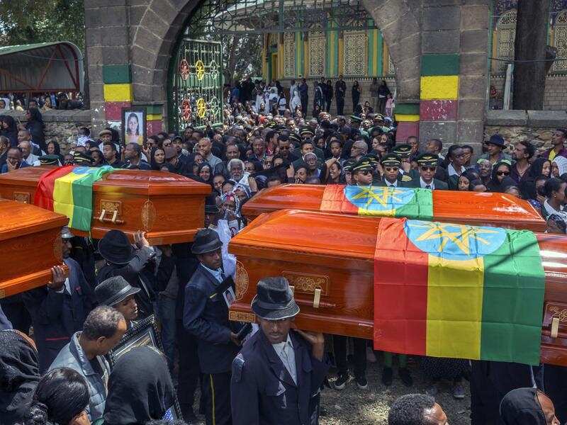 A funeral for plane crash victims in Addis Ababa