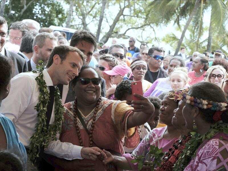 Emmanuel Macron with New Caledonians