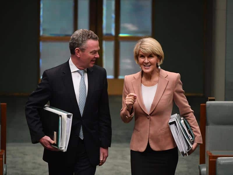 Christopher Pyne and Julie Bishop