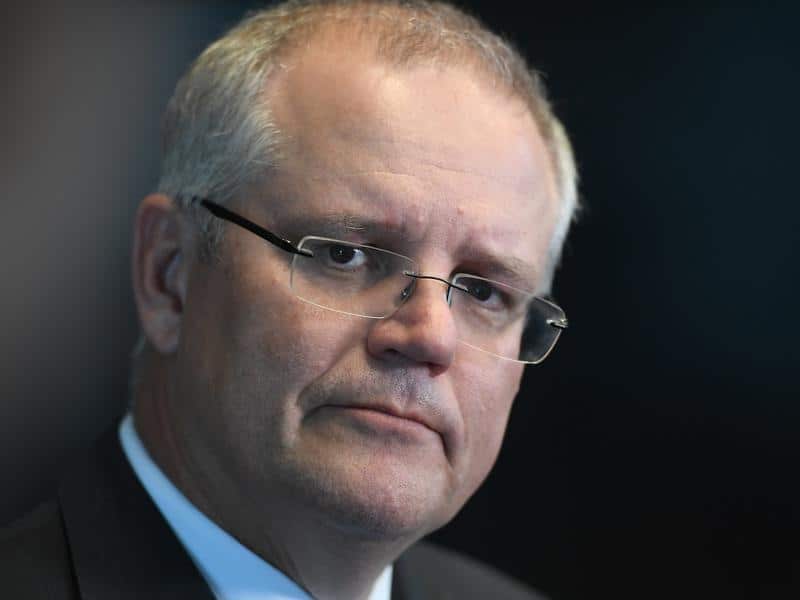 Federal Treasurer Scott Morrison speaks to the media.