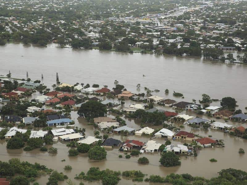 The flooded suburb of Annandale in Townsville.