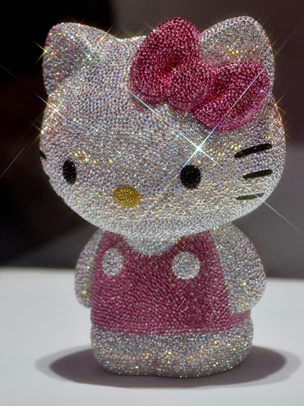 Bling, Bling Hello Kitty... A limited edition figurine encrusted with more than 19,000 thousands crystals on sale in Japan for a mere $US14,500. (Getty Images)