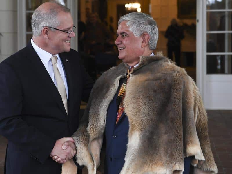 Indigenous Australians Minister Ken Wyatt with Prime Minister Scott Morrison.
