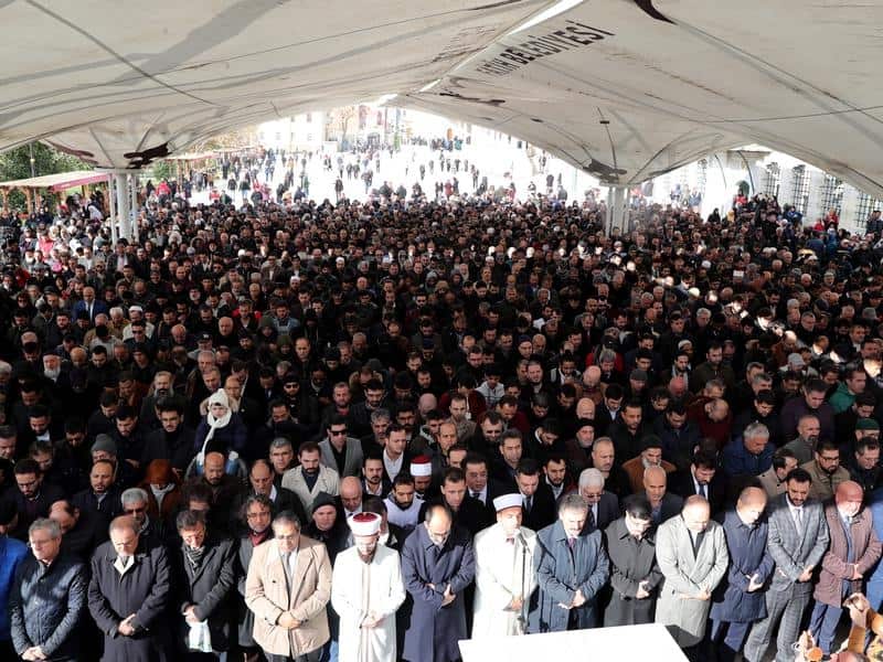 Prayer service at Fatih Mosque in Istanbul, Turkey