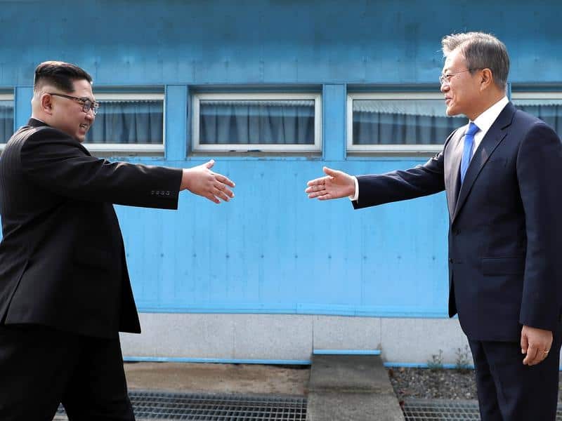 North Korean leader Kim Jong Un South Korean President Moon Jae-in