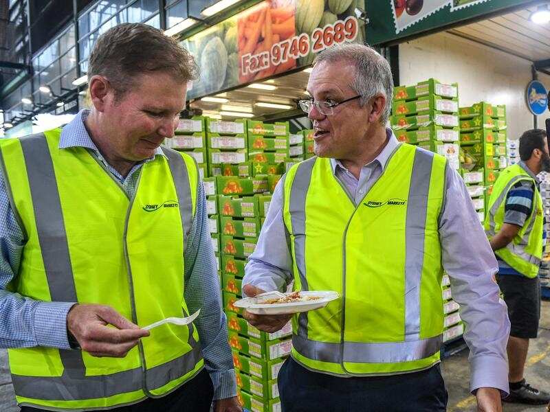 Government MP Craig Laundy and Prime Minister Scott Morrison.