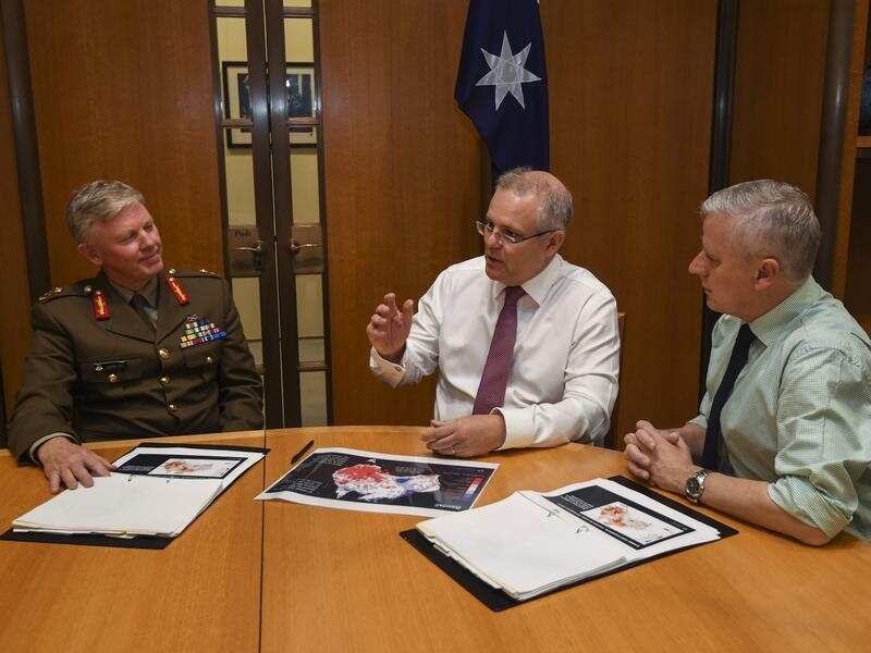 Stephen Day, Scott Morrison and Deputy PM Michael McCormack