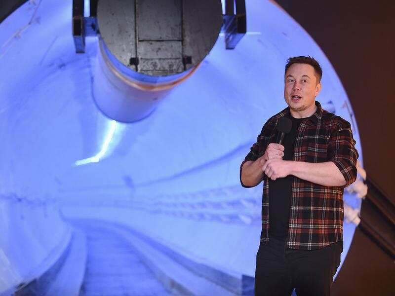 Elon Musk unveils his underground transportation tunnel in LA, aimed at beating traffic congestsion. 