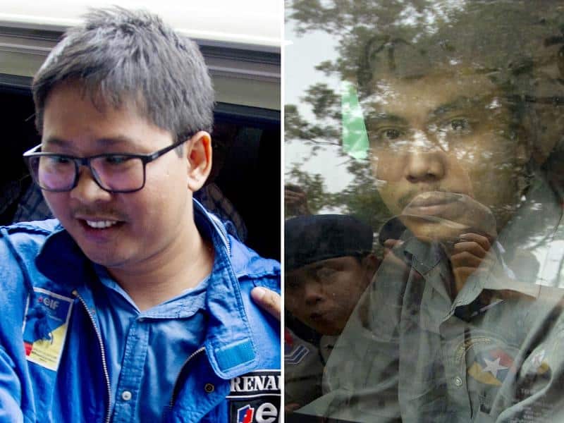 Reuters journalist Wa Lone, left, and Kyaw Soe Oo